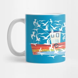 Boat and a Flock of Seagulls Mug